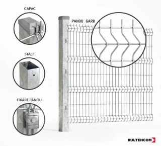 Panou gard bordurat zincat ECO D-3,2 H-1,8m L-2,5m - image thumb 3