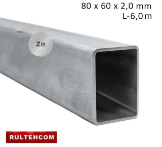 Труба профильная оцинкованная 80х60x2,0 мм L-6 м