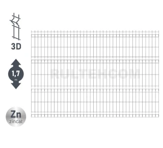 Panou gard bordurat zincat SECURIT D-4,8 H-1,7m L-2,5m