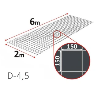 Plasa sudata VR-1 pentru armare 150х150 D-4,5mm 2х6m