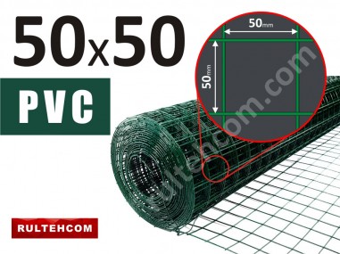 Plasa sudată zincată cu PVC 50х50mm D-1,4mm B-1m L-30m