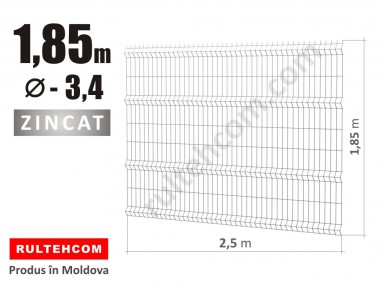 Panou gard zincat ЕСО Н-1,85m L-2,5m D-3,4mm